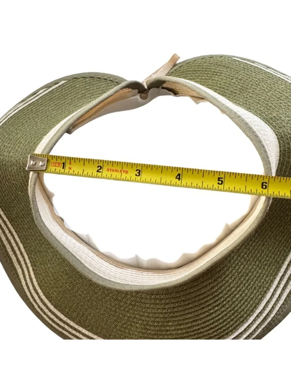 Sun N Sand Womens Straw Wide Visor Green/Beige Adjustable Fit Lightweight Travel - Picture 15 of 16